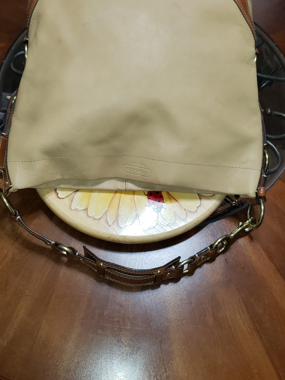 💘🖤💘 COACH 10616 CARLY LIMITED EDITION NAPPA LEATHER VINTAGE HOBO TAN BAG - Picture 8 of 11